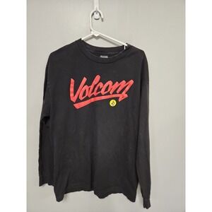 Volcom Men's ‎ Long Sleeve T Shirt Large Black Red  EUC